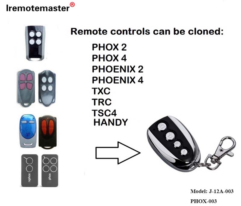 PHOENIX 2 4 TSC2 TSC4 HANDY2 ಬದಲಿ ಗ್ಯಾರೇಜ್ ಡೋರ್ ರಿಮೋಟ್ ಕಂಟ್ರೋಲ್ 433.92mhz ಗಾಗಿ