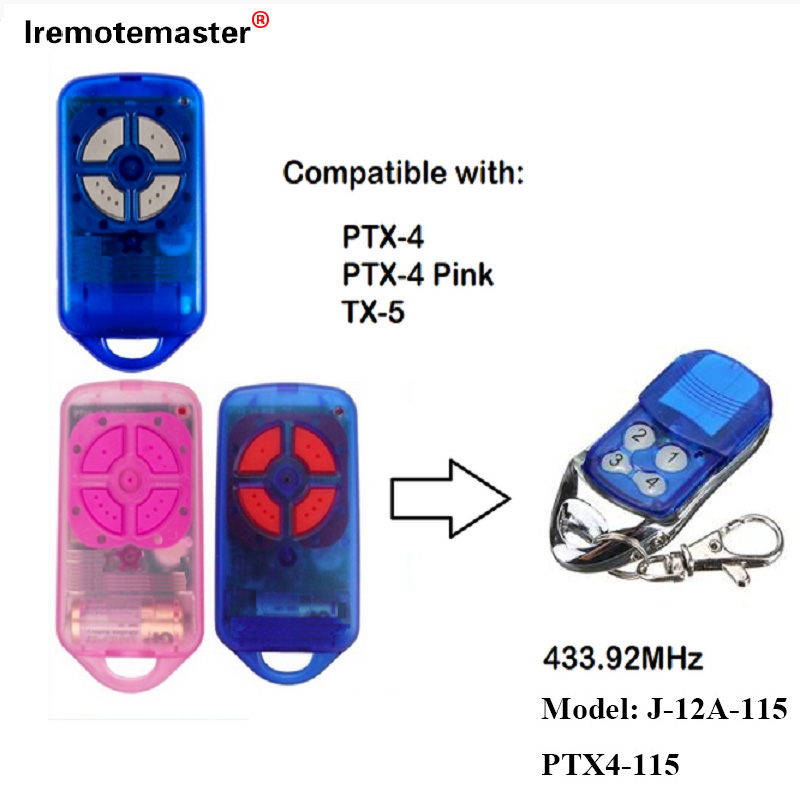 PTX4 433.92 MHz ರೋಲಿಂಗ್ ಕೋಡ್ ಗ್ಯಾರೇಜ್ ಡೋರ್ ರಿಮೋಟ್ ಕಂಟ್ರೋಲ್‌ಗಾಗಿ