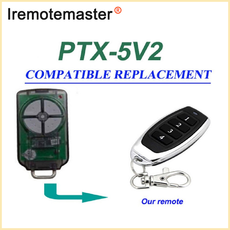 PTX5V2 PTX-5 ಗ್ಯಾರೇಜ್ ಡೋರ್ ರಿಮೋಟ್ ರಿಪ್ಲೇಸ್‌ಮೆಂಟ್ 433.92MHz ಗಾಗಿ